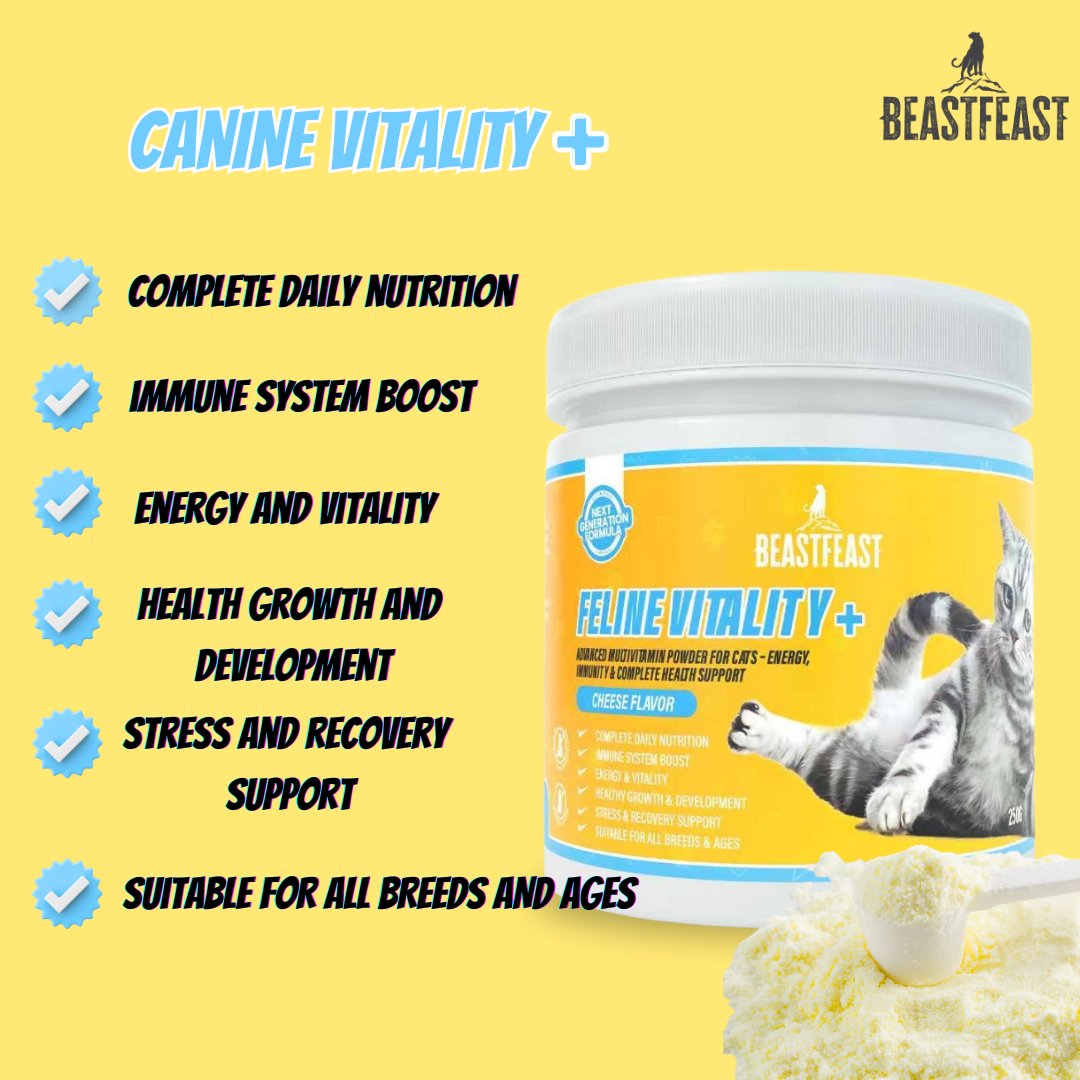 Beast Feast Feline Vitality+ Cat Multivitamins for Energy, Immunity & Complete Health Support