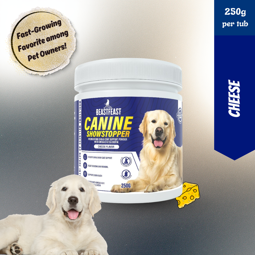 Beast Feast Canine Showstopper - Dog Skin & Coat Booster Powder with Omegas & Biotin
