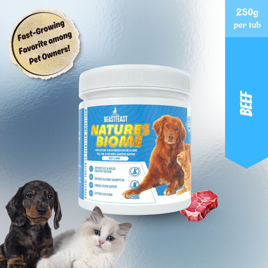 Beast Feast Nature's Biome Probiotic Powder for Cats & Dogs – Gut Health & Digestion Support