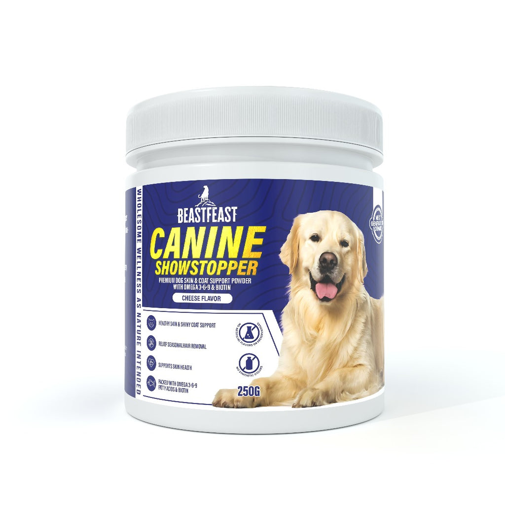 Beast Feast Canine Showstopper - Dog Skin & Coat Booster Powder with Omegas & Biotin